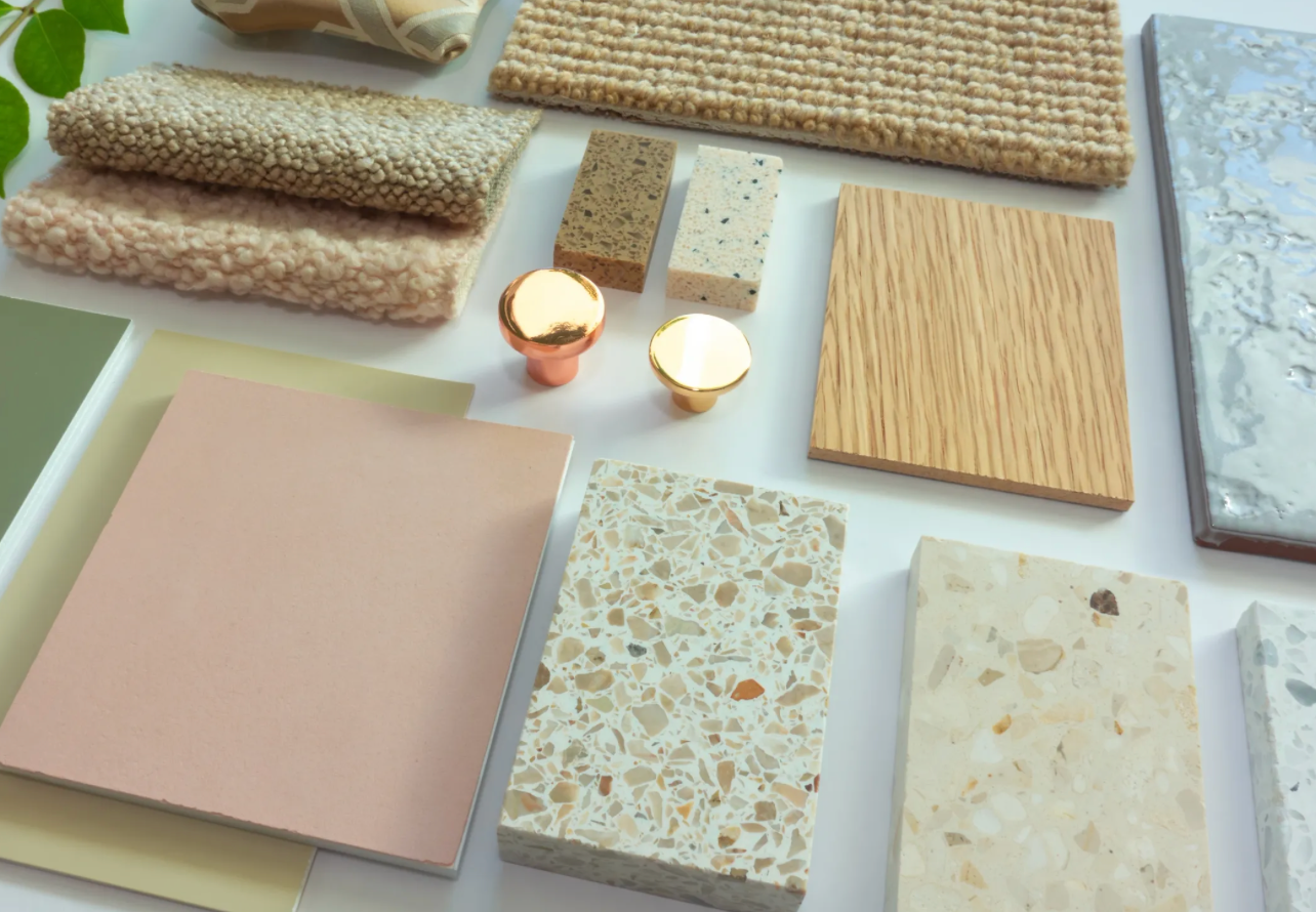 Interior design material samples collection